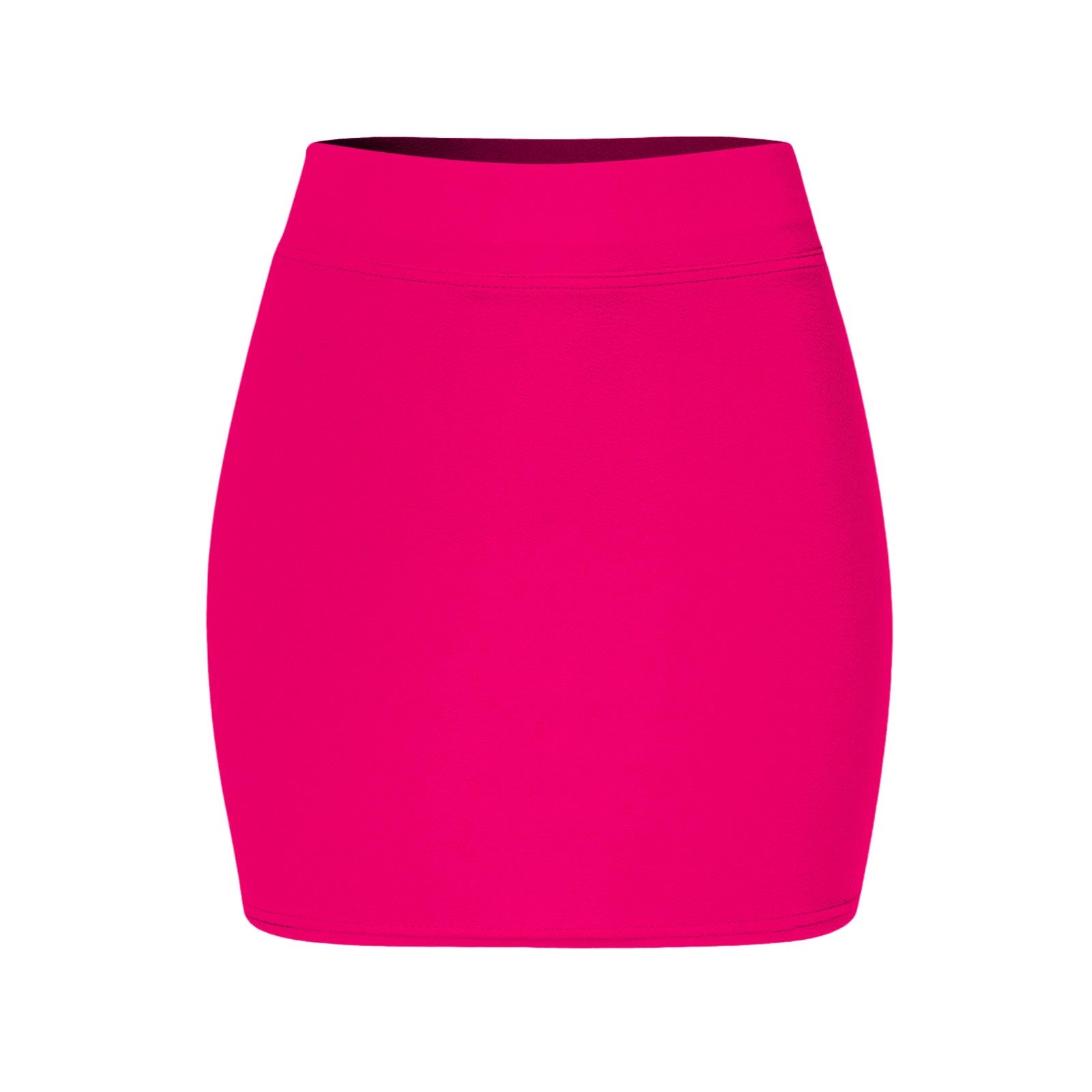 thumbnail image 5 of Falda corta ajustada de cintura elástica lisa para mujer: cintura alta con bolsillos, adecuada para el día a día, el deporte y las fiestas., 5 of 7